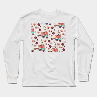 Abuela Haciendo Chocolate Pattern Long Sleeve T-Shirt